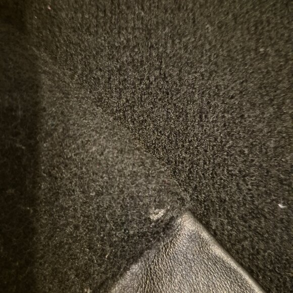 Allsaints Essy Jumper 100% Wool & Leather Sweater Black Women's L Quiet Luxury - Picture 6 of 15